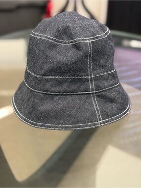 COS Black Denim Stitch-Detail Bucket Hat